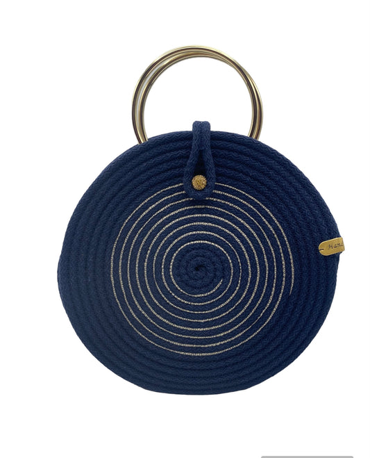 Borsa  "MOON" blu e oro