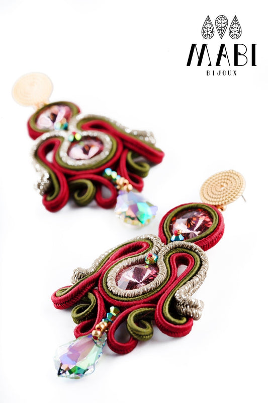 Orecchini soutache "bordeaux"