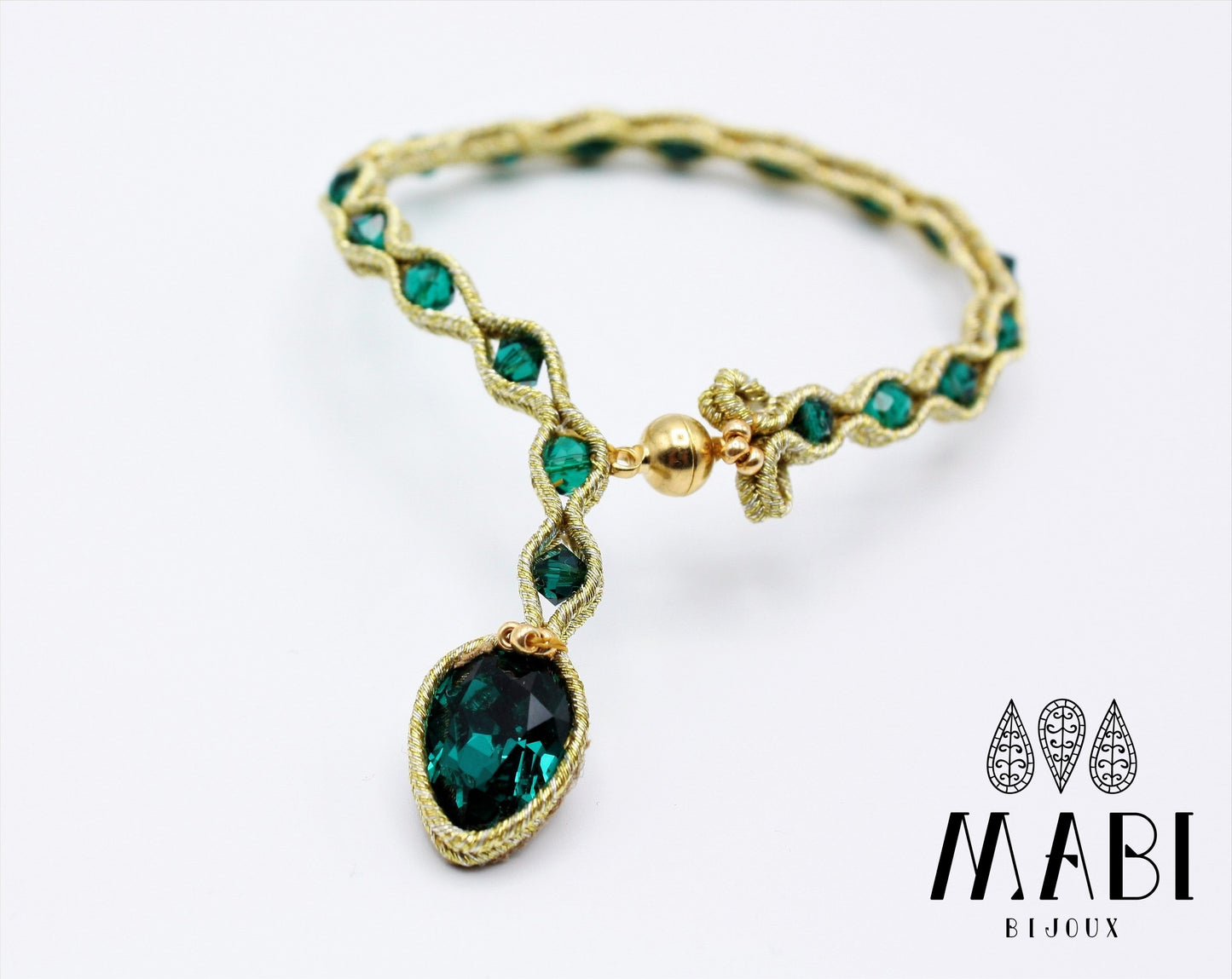 Bracciale "Elegance" Snake ORO/Emerald