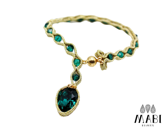 Bracciale "Elegance" Snake ORO/Emerald